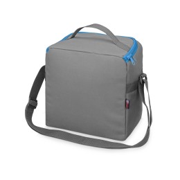 Изотермическая сумка-холодильник "Classic" c контрастной молнией, серый/голубой
