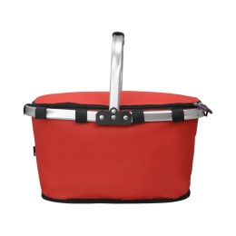 Изотермическая сумка-холодильник "FROST" складная с алюминиевой рамой, красный (Р)