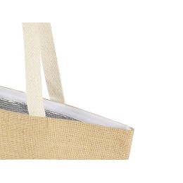 Эко-сумка Джута 12 л из джута плотностью 300 г/м2, белый/натуральный