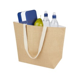 Эко-сумка Джута 12 л из джута плотностью 300 г/м2, белый/натуральный