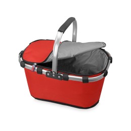 Изотермическая сумка-холодильник "FROST" складная с алюминиевой рамой, красный (Р)