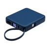 Внешний аккумулятор со встроенным кабелем USB-C «Дэнси», 5000 мАч, темно-синий
