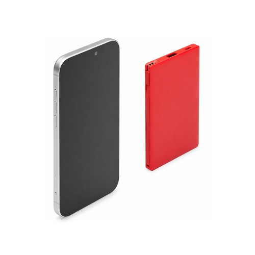 Внешний аккумулятор со встроенным кабелем «Свифт», 4000 мАч, красный