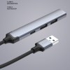 USB-хаб USB-A 3.0 + 2xUSB-A 2.0 + USB-C, серый, Deppa