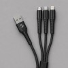 Дата-кабель Armor 3 в 1: micro USB, USB-C, Ligthning, 1.2м, черный, Deppa