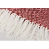 Плед акриловый Tassel с белой бахромой, красный