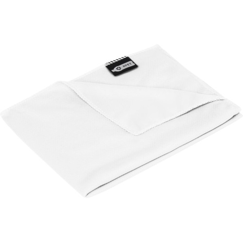 Спортивное охлаждающее полотенце Raquel из переработанного ПЭТ в мешочке, белый