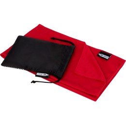 Спортивное охлаждающее полотенце Raquel из переработанного ПЭТ в мешочке, красный