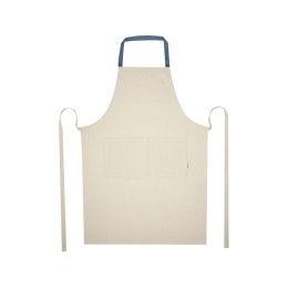 Nia фартук из переработанного хлопка плотностью 200 г/м² - Синий ледяной