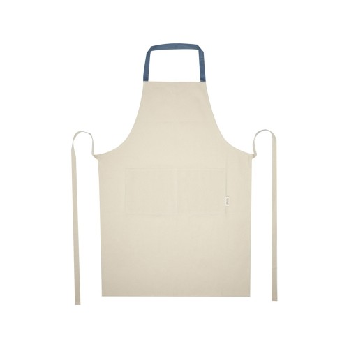 Nia фартук из переработанного хлопка плотностью 200 г/м² - Синий ледяной