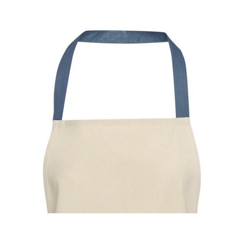 Nia фартук из переработанного хлопка плотностью 200 г/м² - Синий ледяной