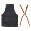 Набор: фартук из натуральной кожи в тубусе, черный с рыжими ремнями