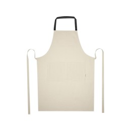 Nia фартук из переработанного хлопка плотностью 200 г/м² - сплошной черный