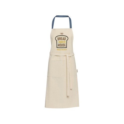 Nia фартук из переработанного хлопка плотностью 200 г/м² - Синий ледяной