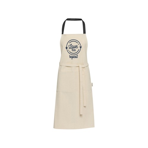 Nia фартук из переработанного хлопка плотностью 200 г/м² - сплошной черный