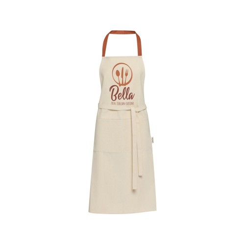 Nia фартук из переработанного хлопка плотностью 200 г/м² - красный кирпичный