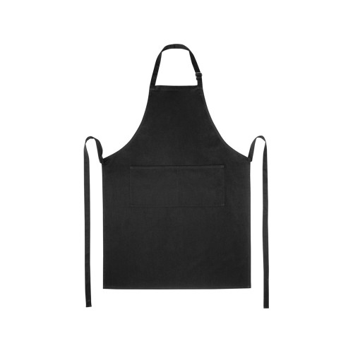 Фартук Andrea плотностью 240 г/м² с регулируемой завязкой на шее - сплошной черный