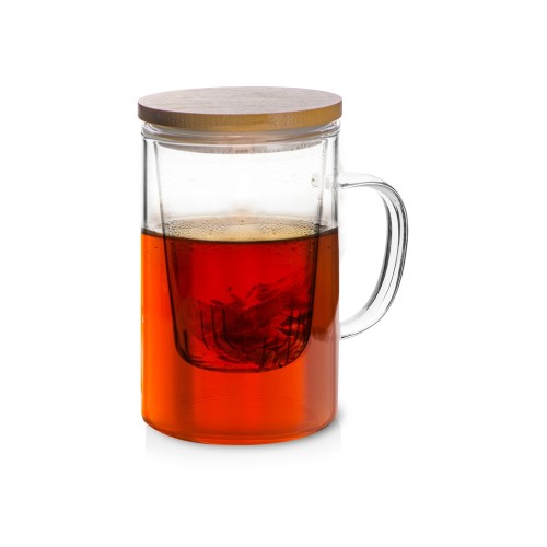 Стеклянная кружка с заварочной емкостью "Milfoil"