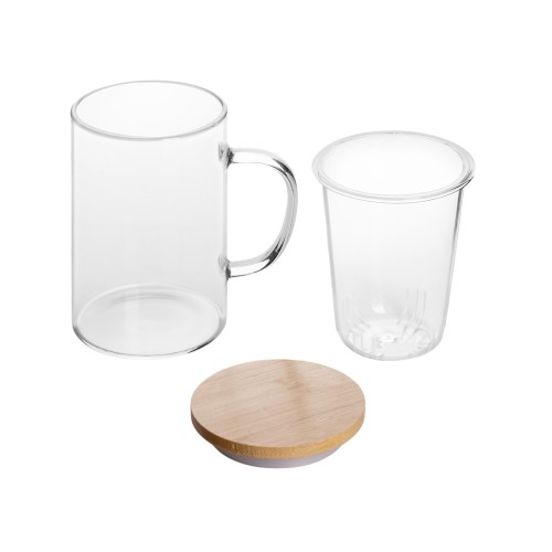 Стеклянная кружка с заварочной емкостью "Milfoil"