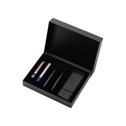 Подарочный набор ручек "Dumas": ручка шариковая и роллер, 4 стержня (2 шариковых, 2 роллера), футляр