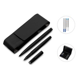 Подарочный набор ручек "Dumas": ручка шариковая и роллер, 4 стержня (2 шариковых, 2 роллера), футляр