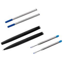 Подарочный набор ручек "Dumas": ручка шариковая и роллер, 4 стержня (2 шариковых, 2 роллера), футляр