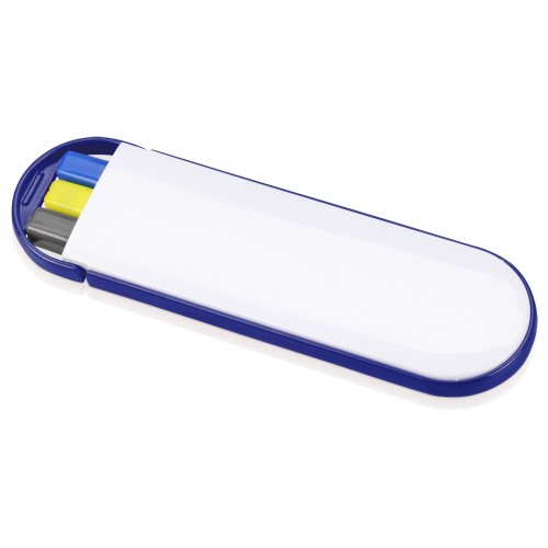 Набор "Квартет": ручка шариковая, карандаш и маркер, белый/синий