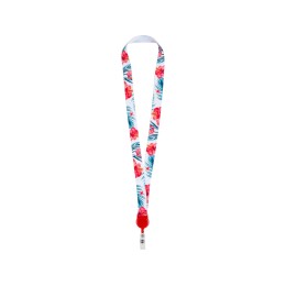 Ланъярд 2 см с ретрактором, красный