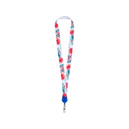 Ланъярд 2 см с ретрактором, синий