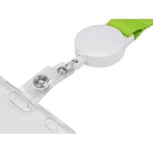 Ланьярд с ретрактором, зеленое яблоко