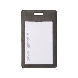 Вертикальный чехол для пропуска из экокожи "Alicante", темно-серый