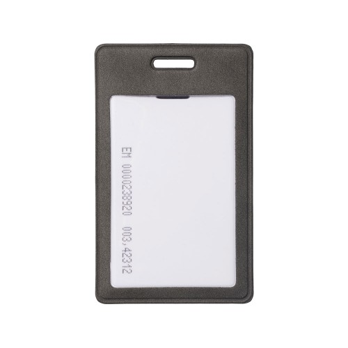 Вертикальный чехол для пропуска из экокожи "Alicante", темно-серый