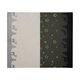 Плед из флиса Новогодний светящийся, бежевый