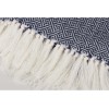 Плед акриловый Tassel с белой бахромой, темно-синий
