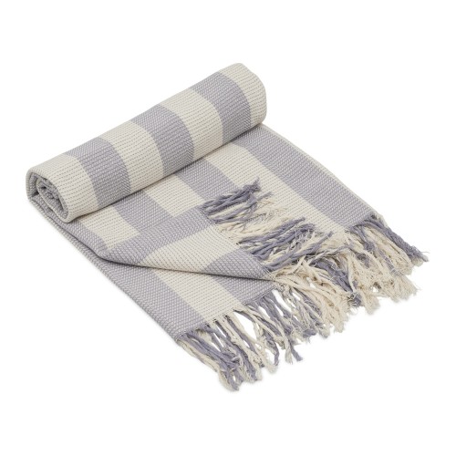 Плед Reglet, 130x150 см ( с учетом бахромы) 100% хлопок, серый