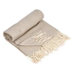 Плед "Ёлочка" 150х180 см. ПРЕМИУМ (бежевый однотонное)