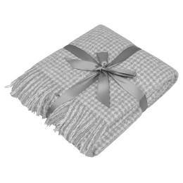 Акриловый плед Harp 130x180 см, белый/холодный серый