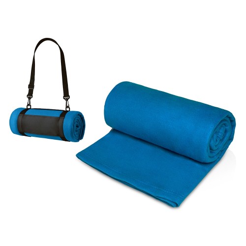 Плед «Нежность» с плечевым ремнем, синий