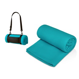 Плед «Нежность» с плечавым ремнем, светло-голубой