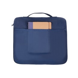 Плед для путешествий Flight в чехле с ручкой и карманом, темно-синий