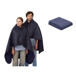 Пончо Cappy с капюшоном на липучке в мешке, темно-синий