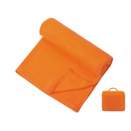 Плед для путешествий Flight в чехле с ручкой и карманом, оранжевый