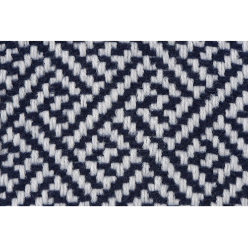 Плед акриловый Tassel с белой бахромой, темно-синий