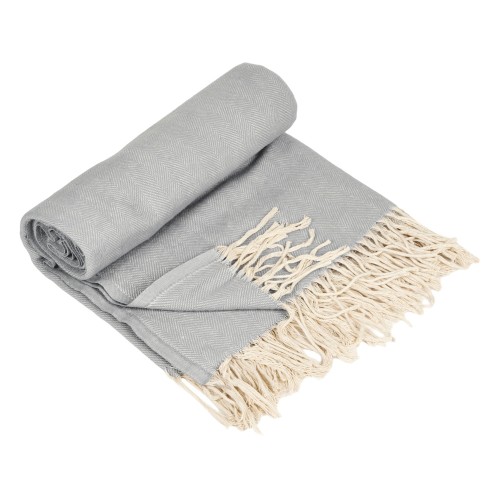 Плед "Ёлочка" 150х180 см. ПРЕМИУМ (серый однотонное)