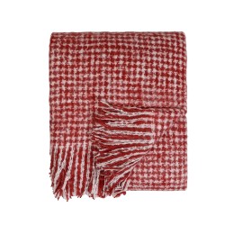 Акриловый плед Harp 130x180 см, белый/бордо