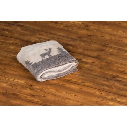 Плед из флиса Новогодний светящийся, бежевый