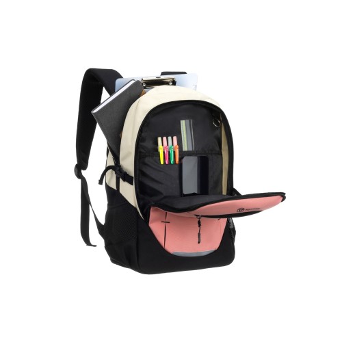 Рюкзак TORBER КЛАСС, персиковый, 46 x 32 x 18 см + Мешок для сменной обуви в подарок!