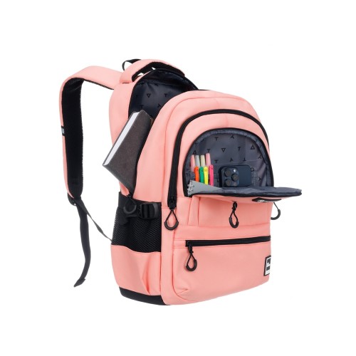 Рюкзак TORBER КЛАСС, персиковый, 46 х 32 х 13 см + Мешок для сменной обуви в подарок!