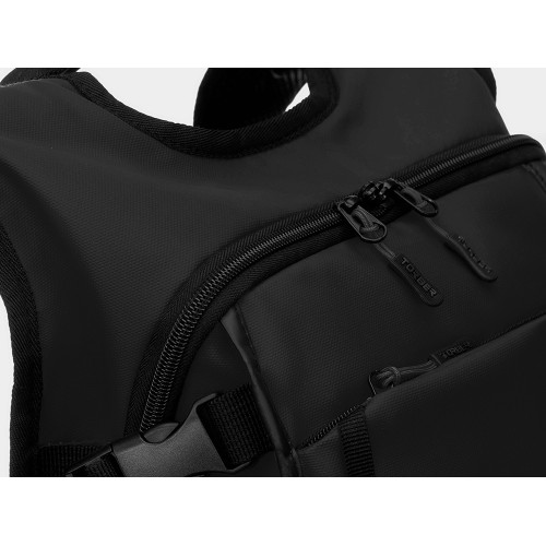 Рюкзак TORBER РИТМ, черный, полиэстер 900D с PU покрытием, 45 х 32 х 20 см