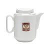 Чайный набор с подстаканником и фарфоровым чайником «ЭГОИСТ-Л», золотистый/белый